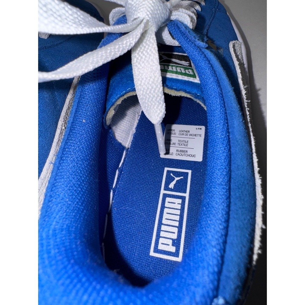 Puma‎ Boys Suede Blue & White Sneakers - Size 5.5C Like New - Picture 8 of 10
